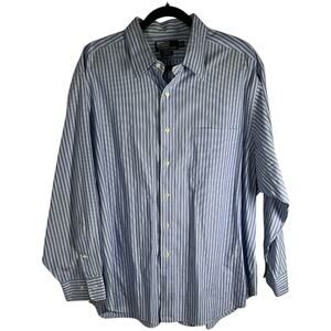 POLO by Ralph Lauren Andrew 100% Cotton Mens Size 18 34/35 Light Blue & White